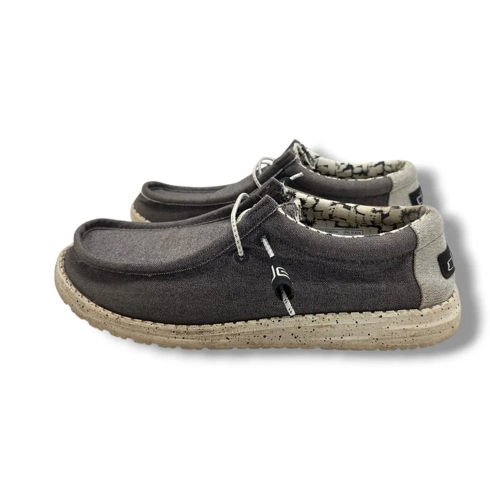 Hey Dude Wally Stretch Shoes Mens 10 Opal Black‎ Slip On